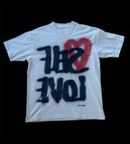 Self Love Tee - Off white/ cream handmade (same day shipping)