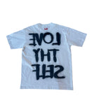 Self Love Tee - Off white/ cream handmade (same day shipping)
