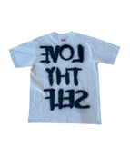Self Love Tee - Off white/ cream handmade (same day shipping)
