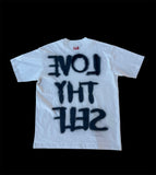 Self Love Tee - Off white/ cream handmade (same day shipping)