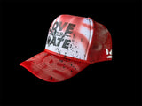 Love over Hate graffiti red trucker