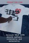 Self Love Tee - Off white/ cream handmade (same day shipping)