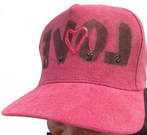 Self Love Pink suede SnapBack (made for the mirror)