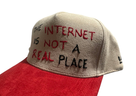 The internet is not a real place (suede snapback)