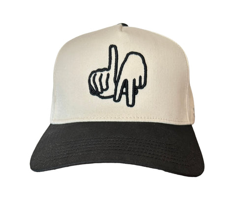 LA Hand Outline SnapBack Hat blk/wht